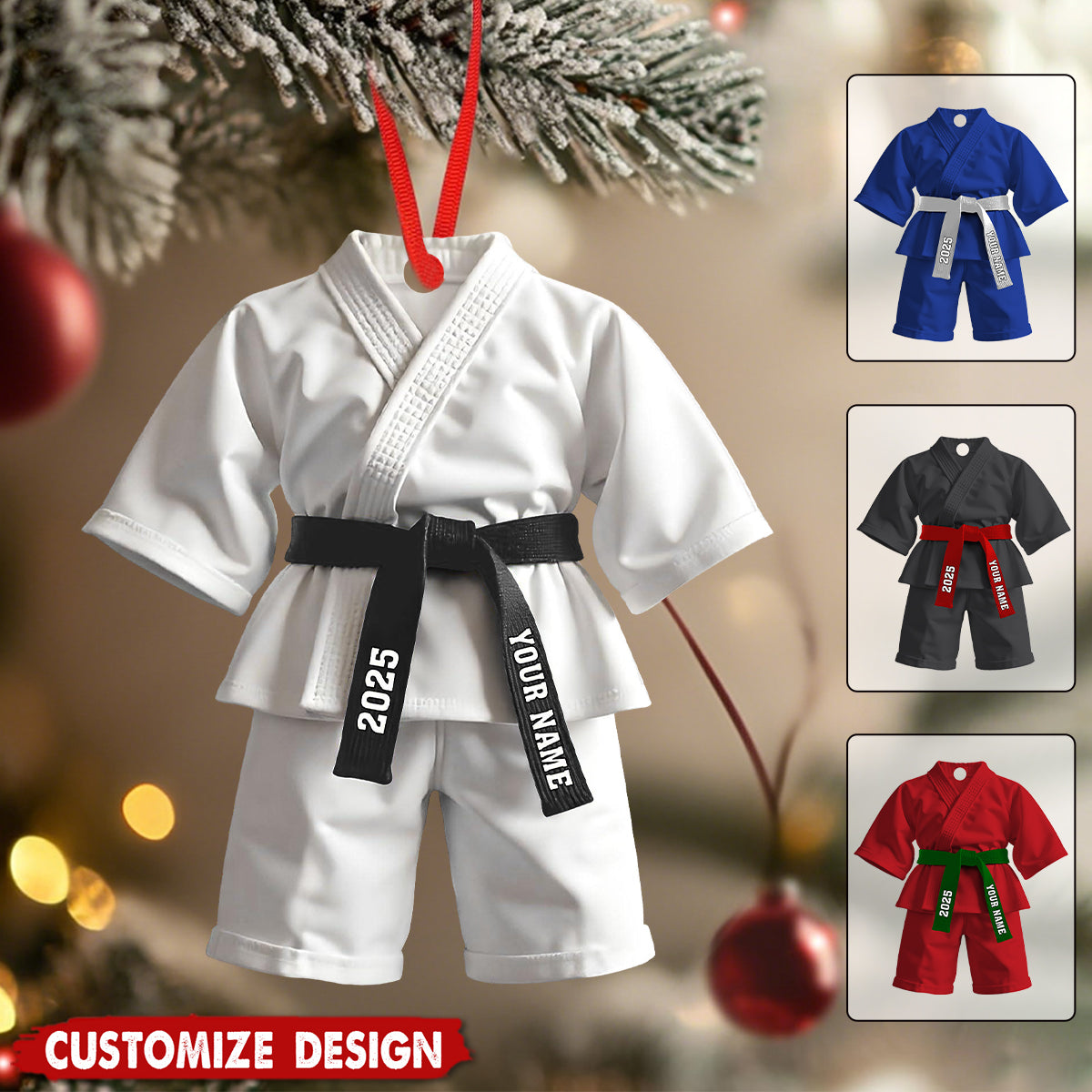 New Release - Personalized Black Belt Christmas Ornament - Jiu-Jitsu,Karate Gift