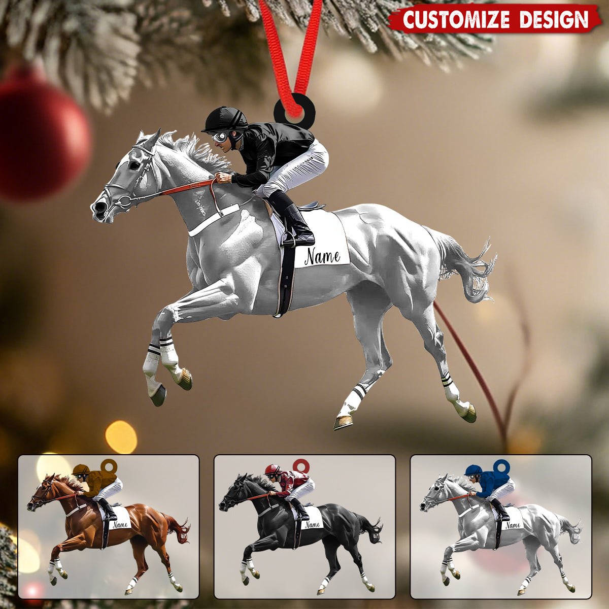 Personalized Equestrian Boy/Girl Horse Ornament - Horse Lover Gift