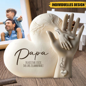 Papa Du Bist Das Stück, Das Uns Zusammenhält - Personalisierte Acryl-Plakette, Vatertagsgeschenk Für Papa