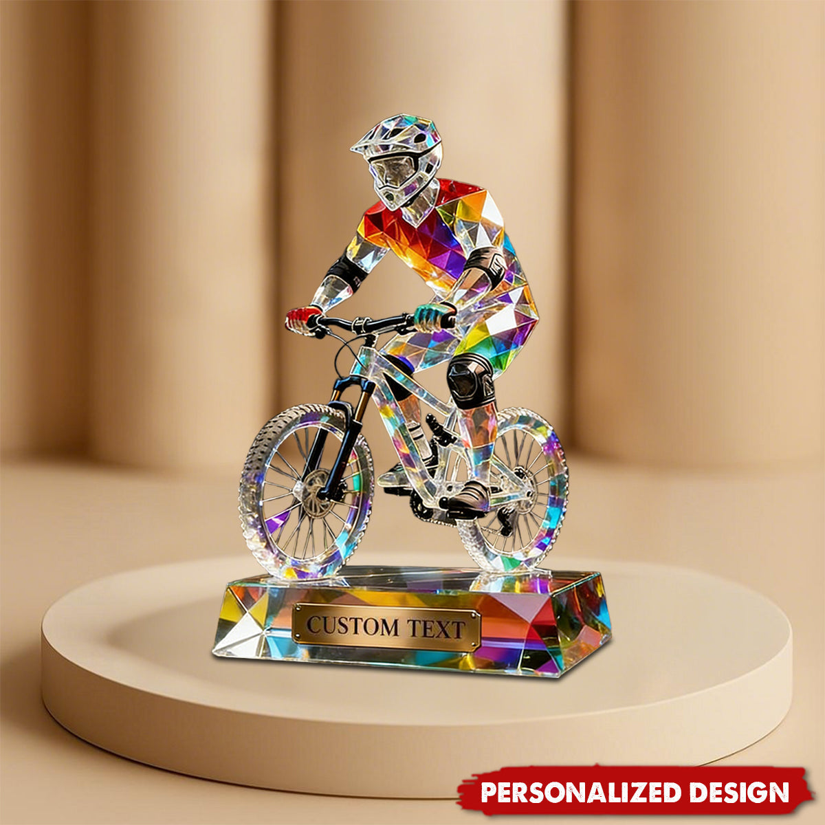 Personalized Stained Glass Mountain Bike Acrylic Plaque