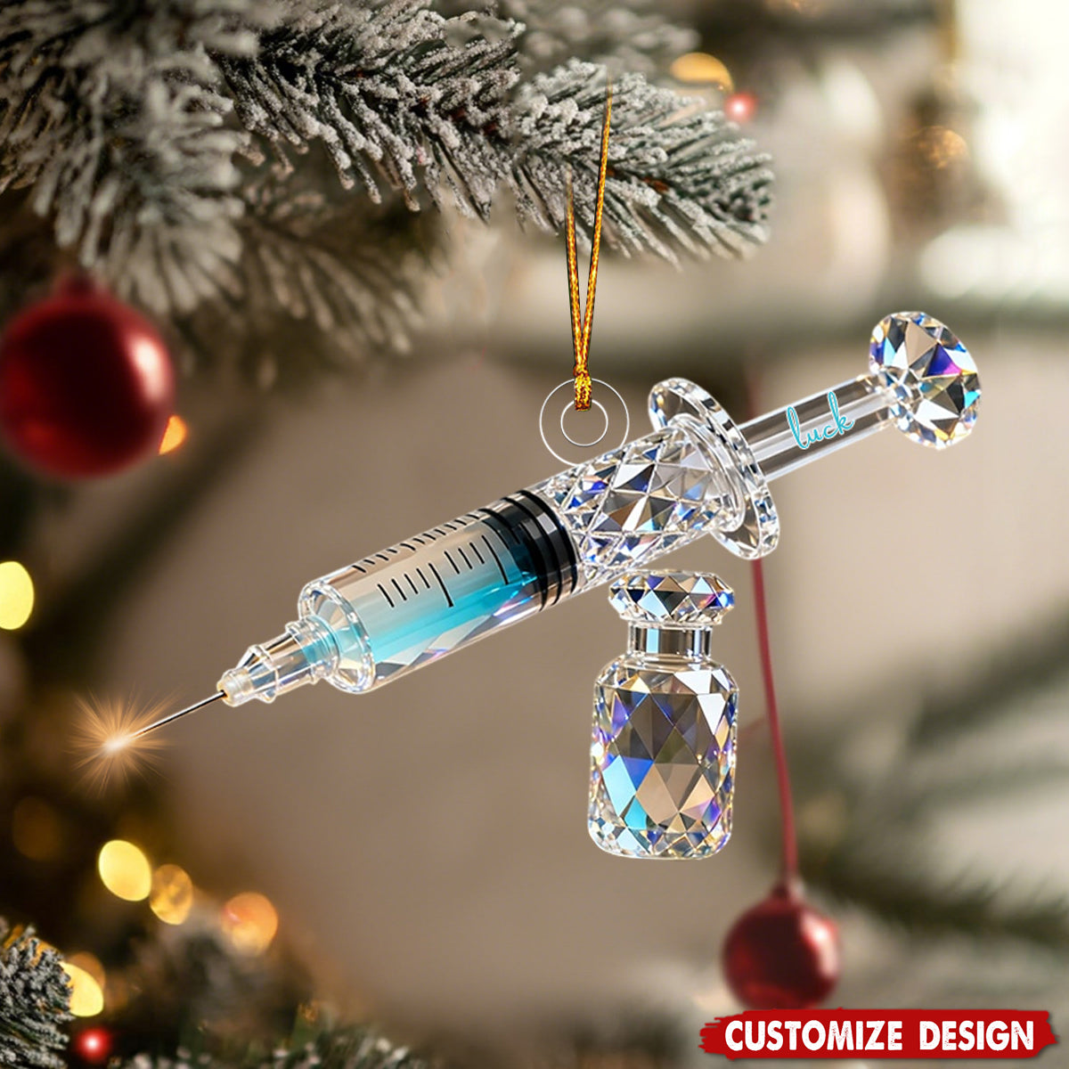 Personalized Syringe Christmas Ornament