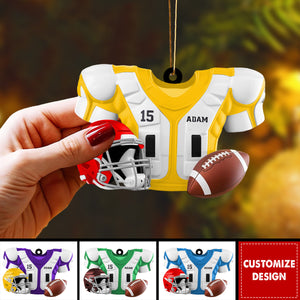 Personalized American Football Christmas Ornament, Personalized Gift for Football Player