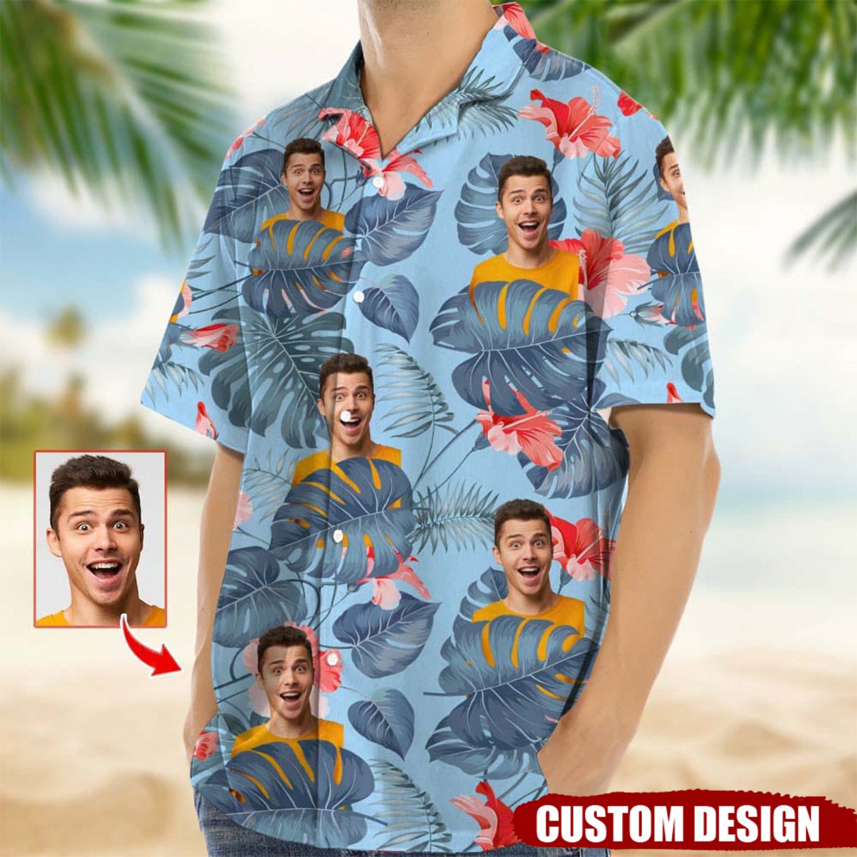 Upload Pet/Couple/Family Photo Hawaiian Shirt