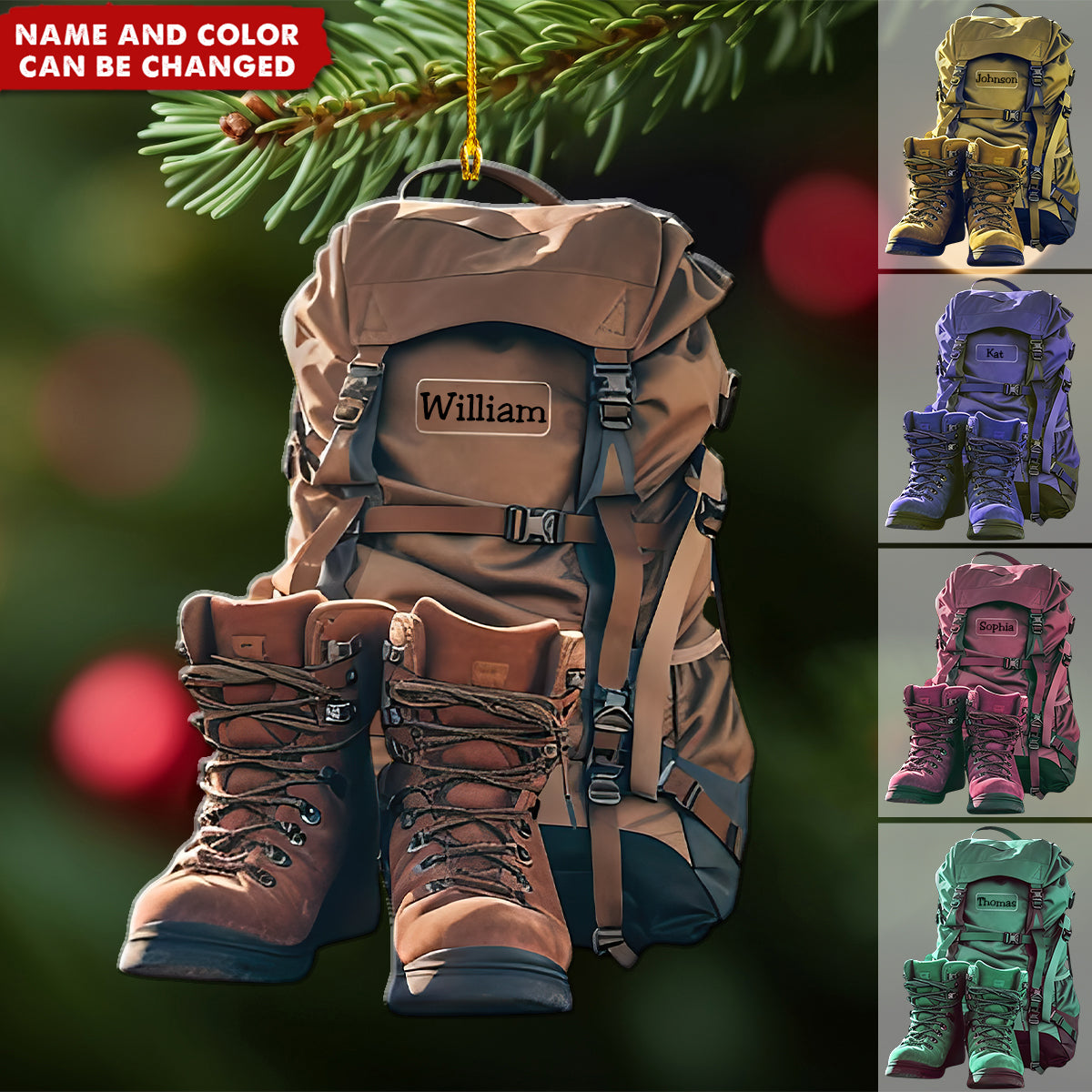 New Release Personalized Hiking Acrylic Christmas Ornament, Gift For Hiking,Camping Lovers