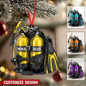 Personalized Scuba Diving Acrylic Christmas  Ornament - Gift for Scuba Lovers