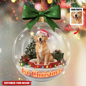 Personalized Dog Photo Acrylic Christmas Ornament - Gifts For Dog Lovers