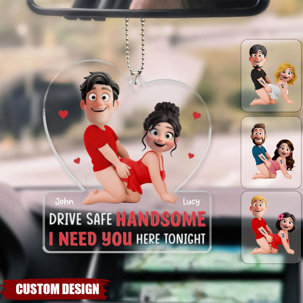 Partners In Crime - Personalized Car Ornament - Naughty Gift For Couple