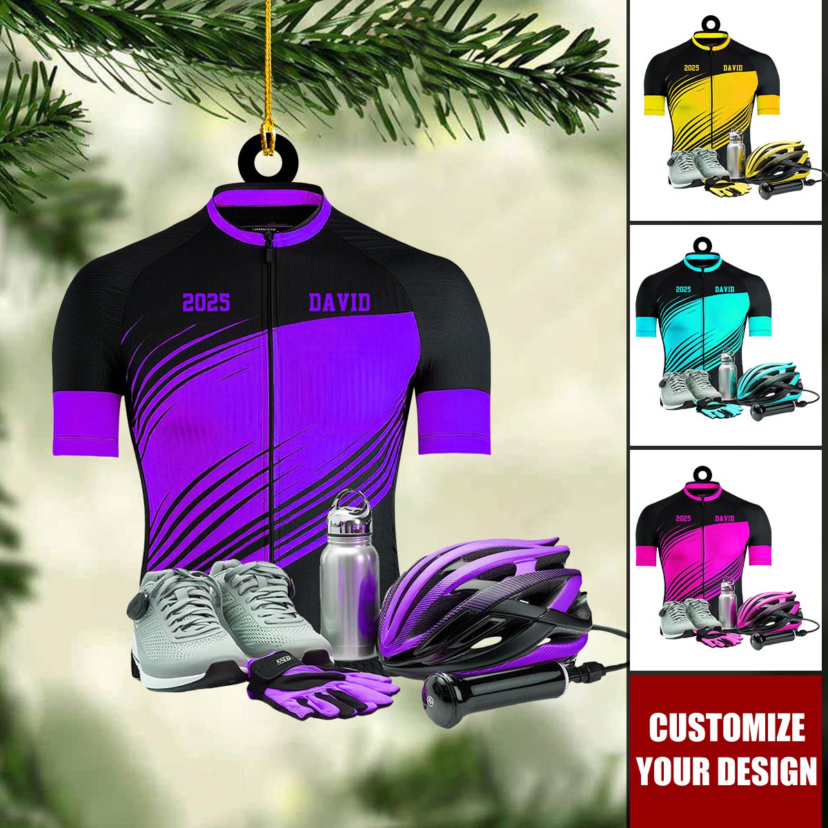 Personalized Mountain Bike Ornament - Custom Acrylic Bicycle Decor