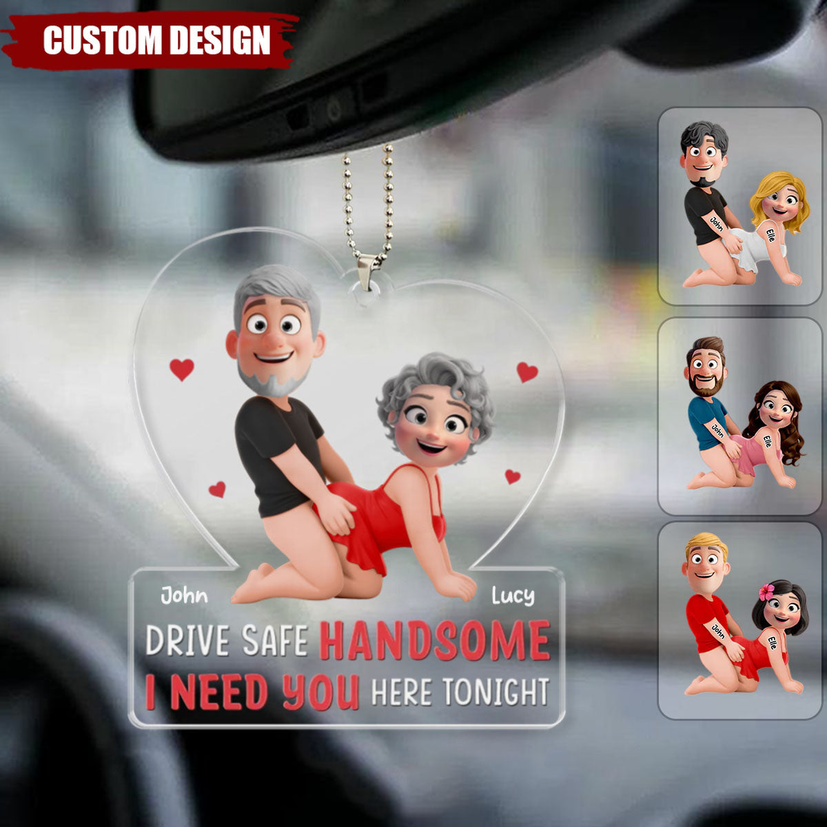 Partners In Crime - Personalized Car Ornament - Naughty Gift For Couple