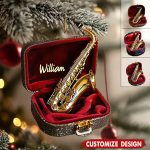 Personalized Saxophone Christmas Ornament - Gift For Musician