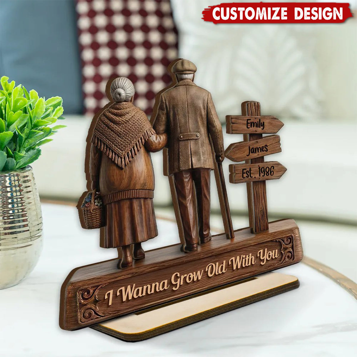 Personalized  Wooden Plaque -Gift for Couple