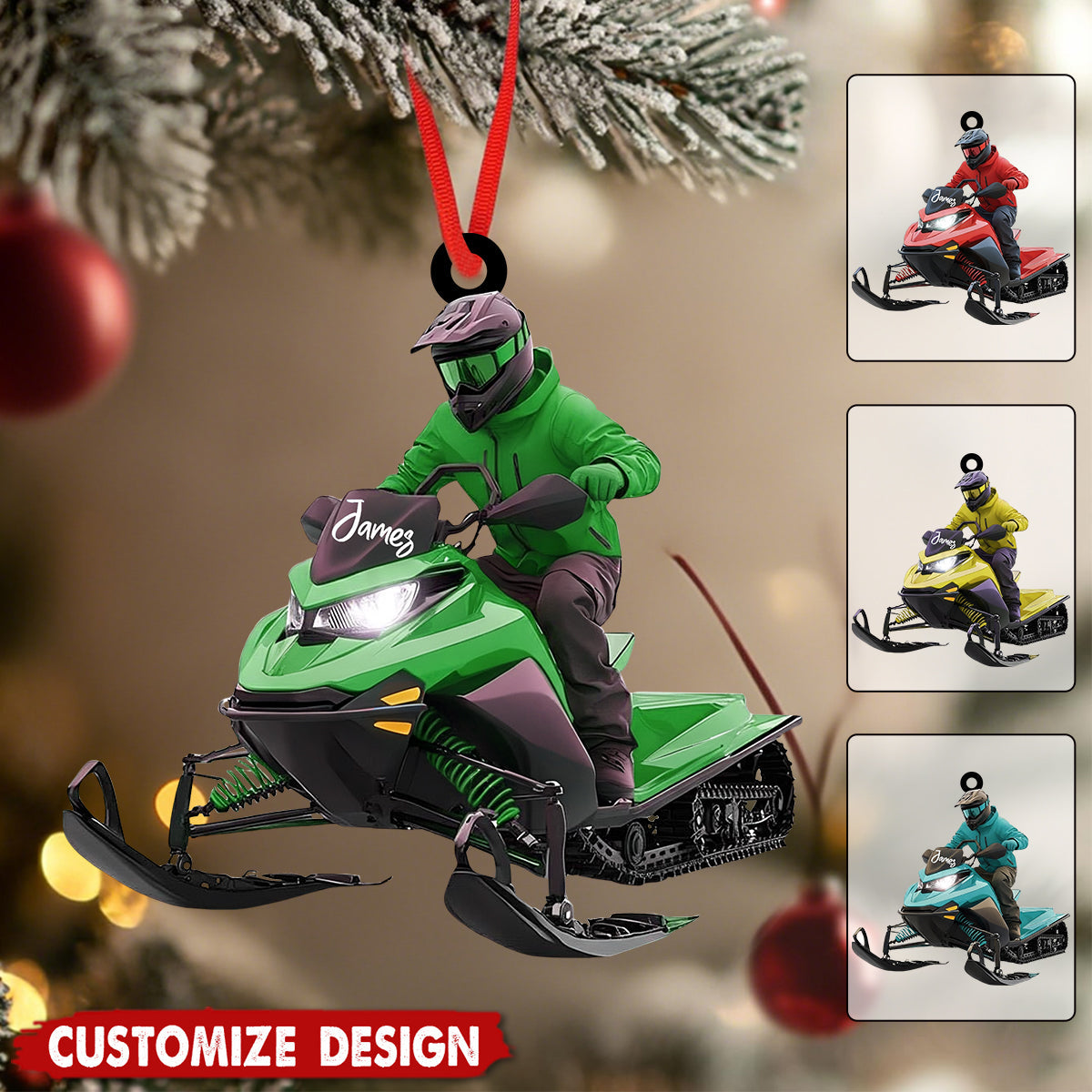 Personalized Snowmobile Rider Christmas - Gift for Rider, Winter Sports Lover