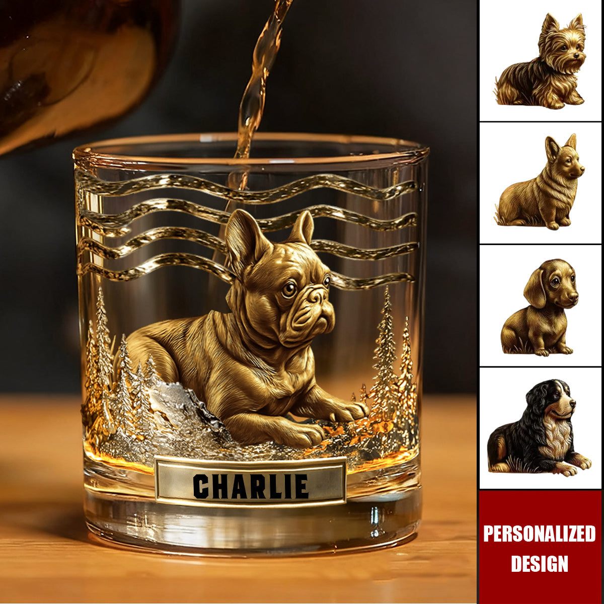 Personalized Dog Whiskey Glass, Gift For Dog Lovers
