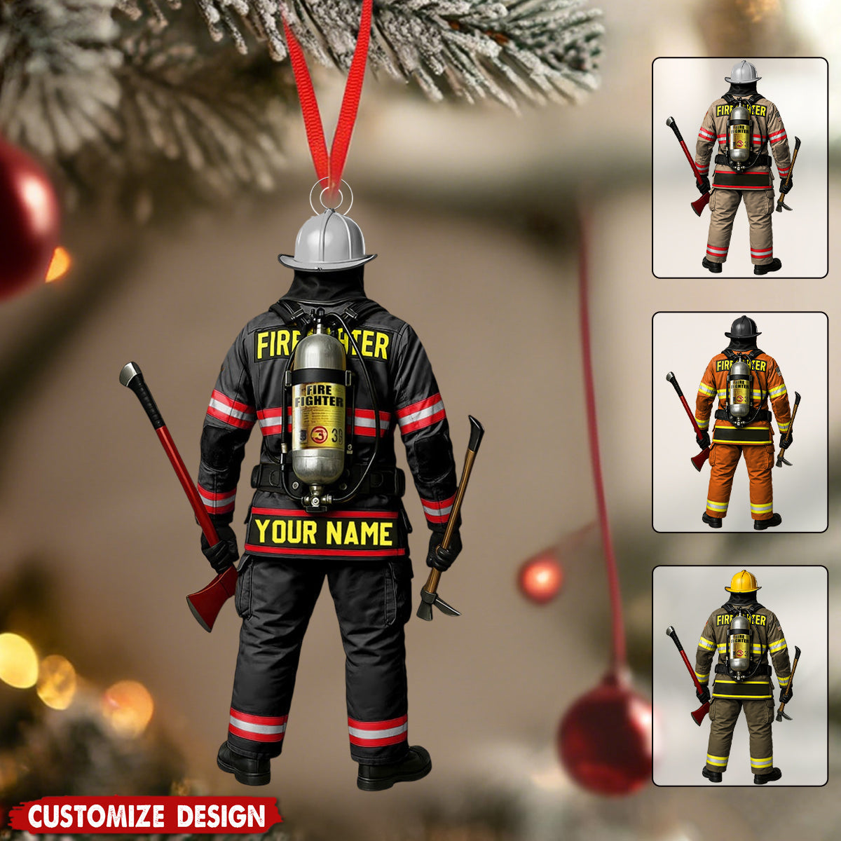 Personalized Firefighter On Duty Christmas Ornament - Gift For Firefighter Fireman New