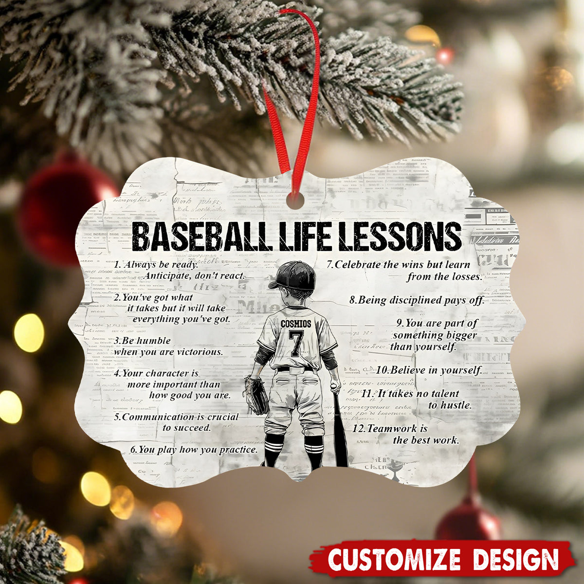 Personalized Baseball Kid Boy Ornament - Gift For Baseball Lovers