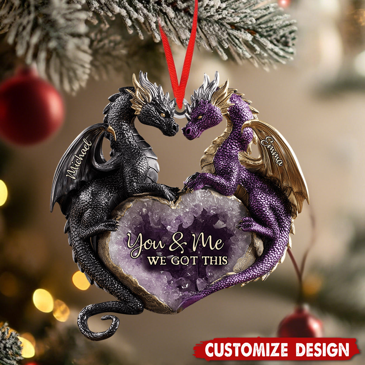 You & Me We Got This - Personalized Dragon Ornament