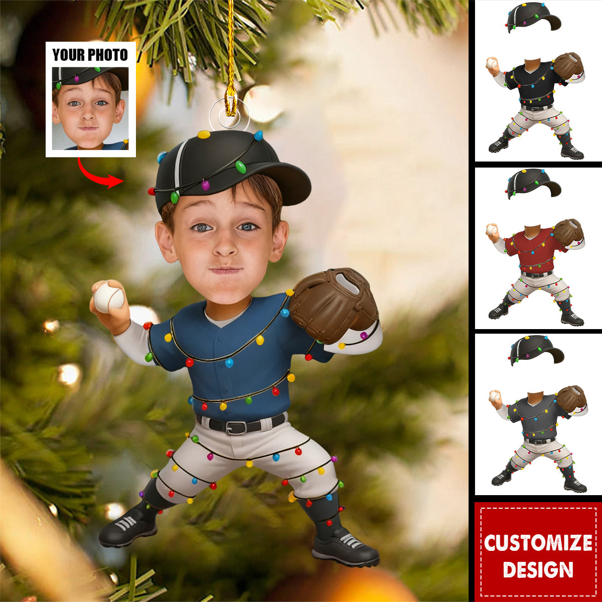 Personalized Baseball Kid Ornament-Unique Gift For Boys And Girls