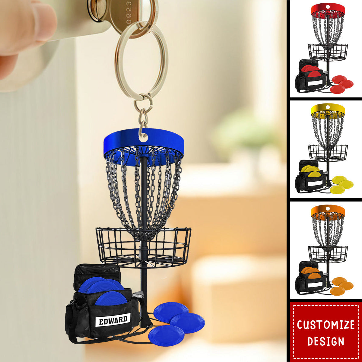 Personalized Disc Golf Keychain - Gift for Disc Golf Lover - New Release