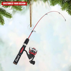 Personalized Fishing Rod Christmas Ornament Gift For Fishing Lover