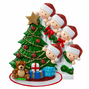 Personalized DIY Peeking Family Christmas Xmas Tree 3D Ornament