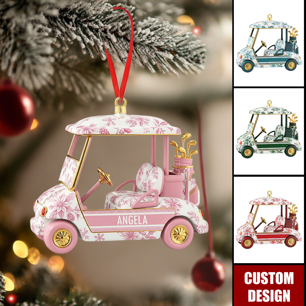 Personalized Golf Cart Christmas Ornament - Gifts For Golf Lovers