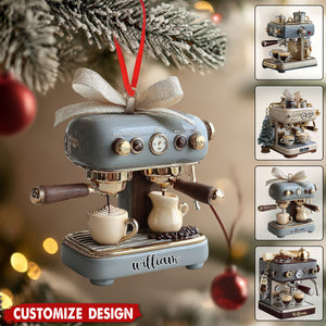 Personalized Coffee Machine Ornament