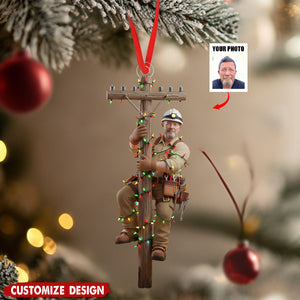 Keeping the Lights On - Personalized Lineman Ornament