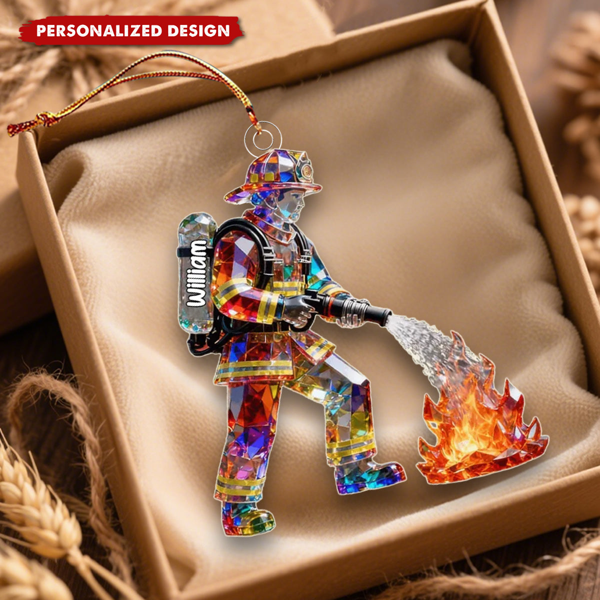 Proud Firefighter - Personalized Firefighter Acrylic Ornament