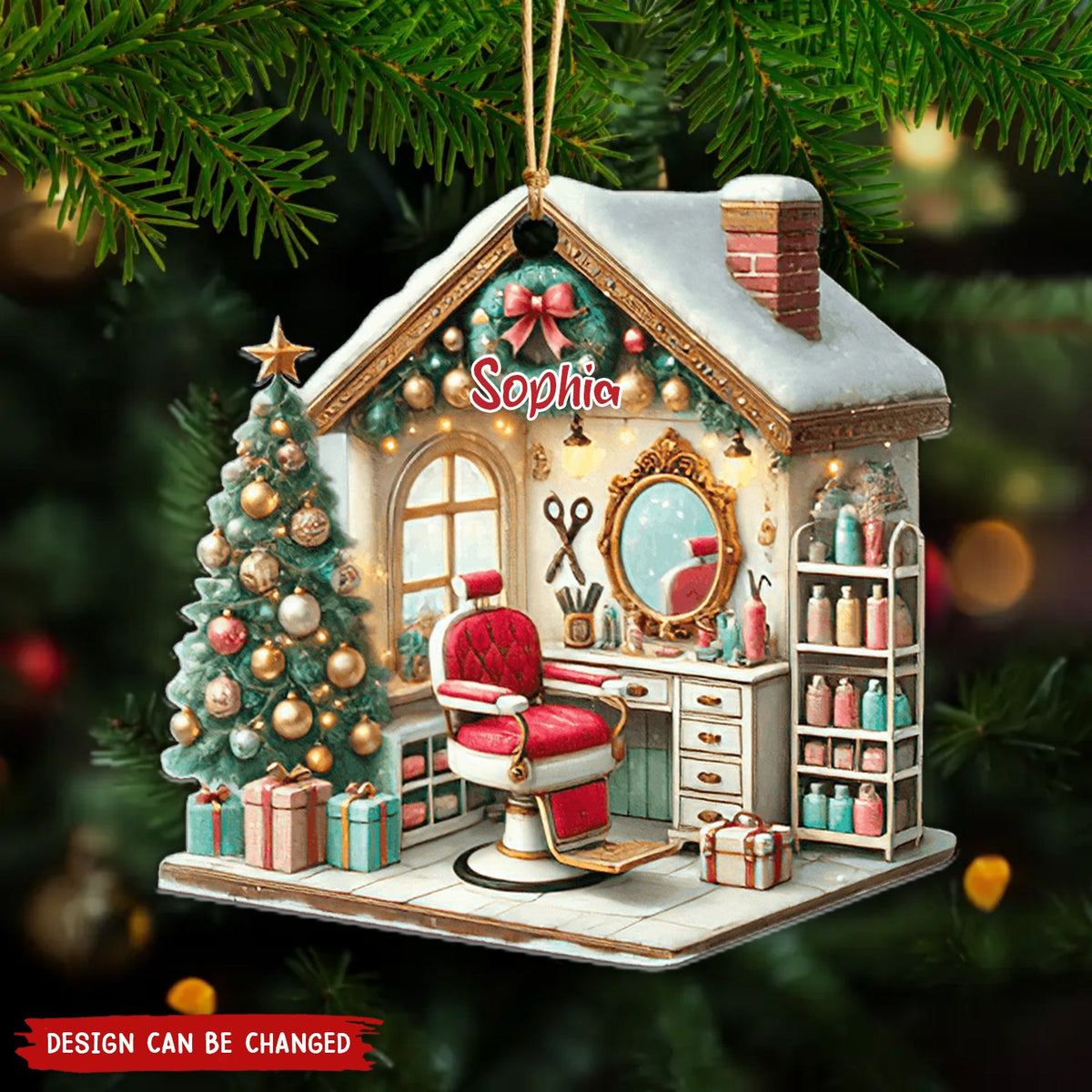 Personalized Hair Salon Ornament, Gift For Hairdresser-New Release