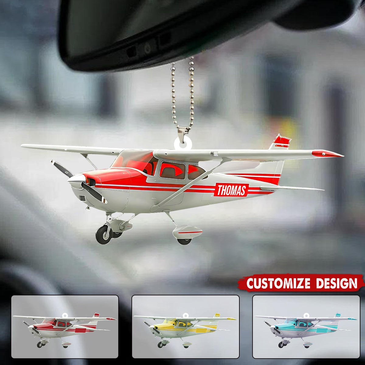 Personalized Airplane Ornament - Gift for Travelers, Aviators & Helicopter Lovers
