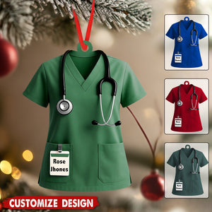 Personalized Nurse Uniform Ornament - Medical Christmas Keepsake - Gift For Nurse