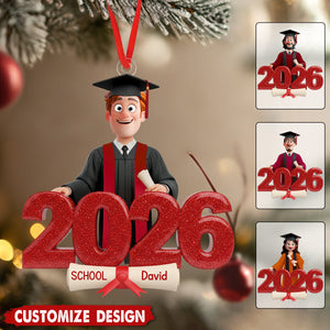 Personalize Graduate Christmas Ornament - Gifts For Graduates