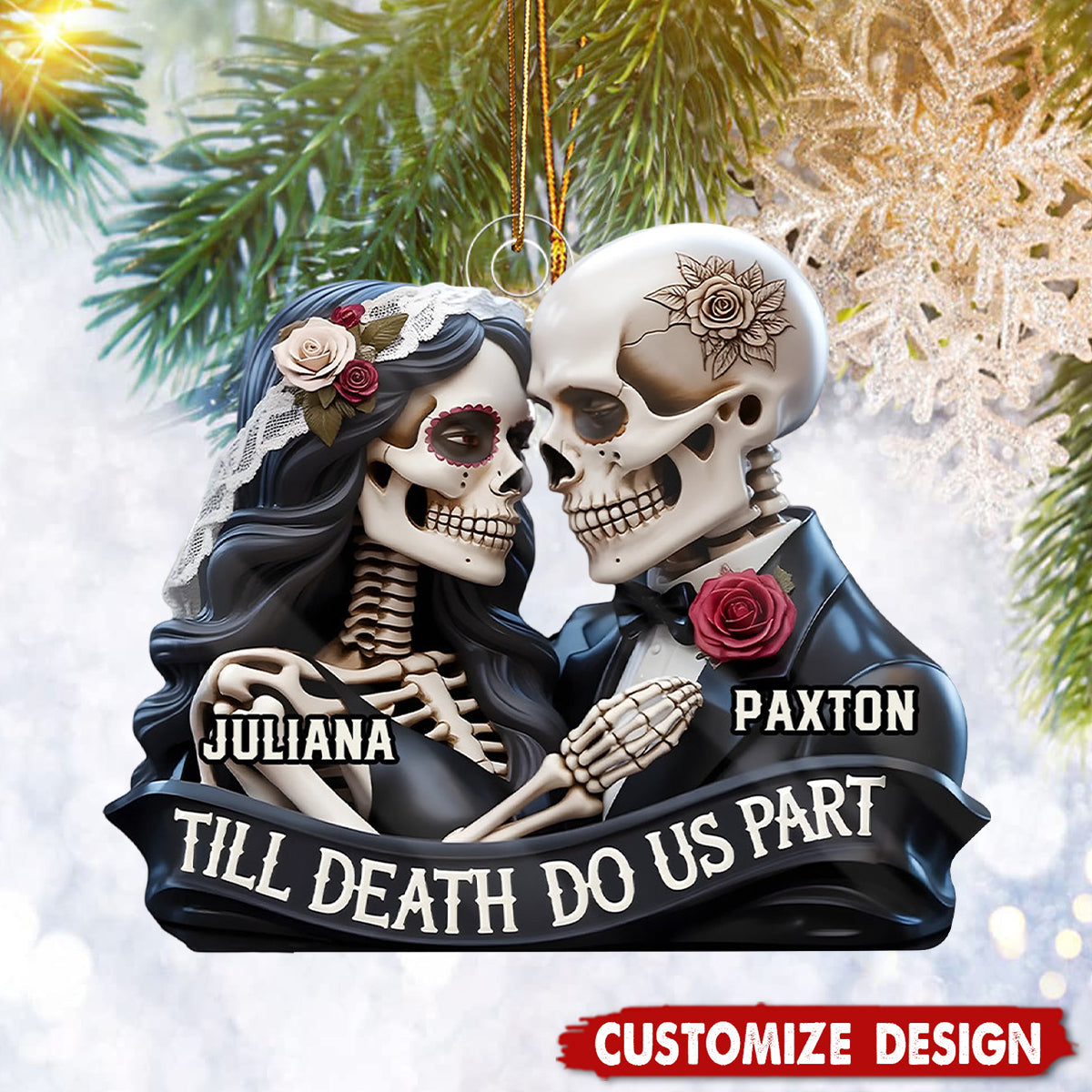 Till Death Do Us Part - Personalized 1-Layer Acrylic Ornament