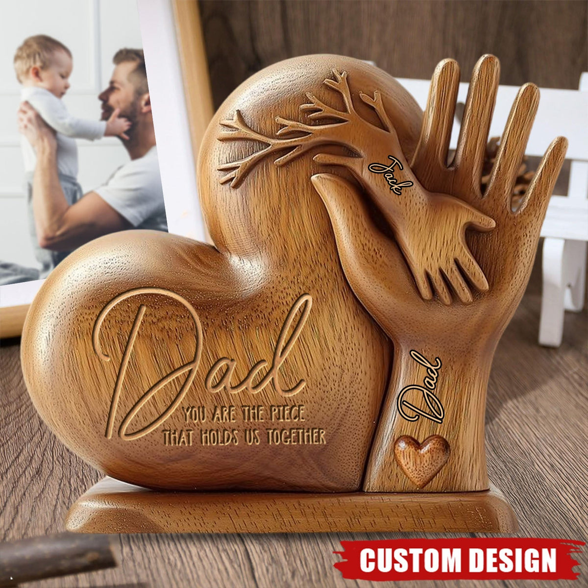Dad You Are The Piece That Holds Us Together - Personalized Acrylic Plaque, Father's Day Gift