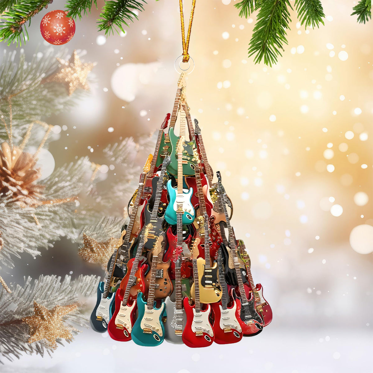 Electric Guitar Christmas Tree Ornament - Gift For Guitar Lovers
