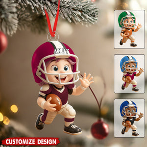 Personalized Kid American Football Ornament - Gift For Boy Girl American Football Lovers