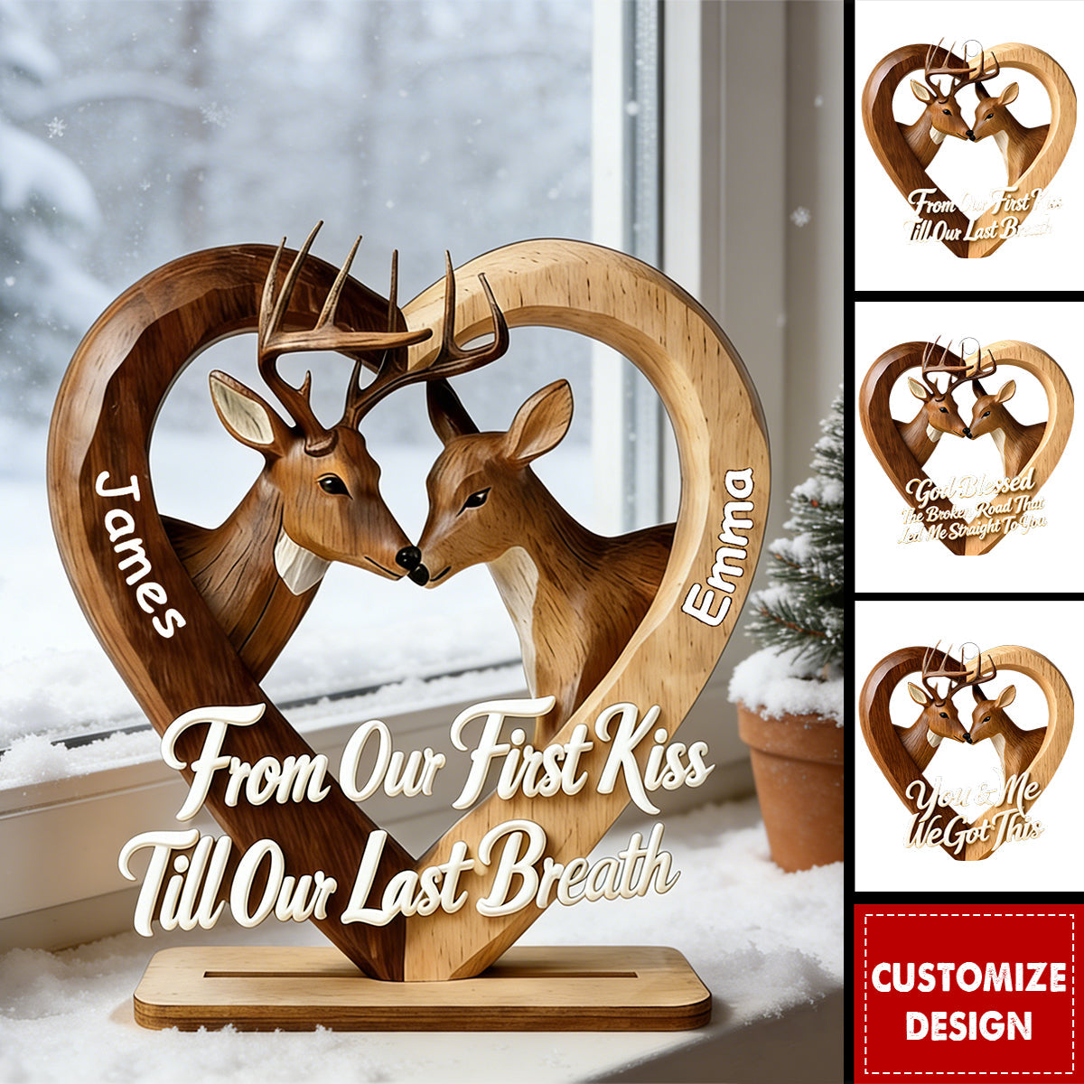 Personalized You & Me Wooden Couple Plaque- Gift For Couple