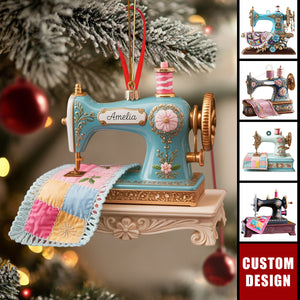 Personalized Sewing Machine acrylic Ornament 2025 - Gift for Quilter, Seamstress
