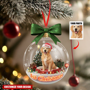 Personalized Dog Photo Acrylic Christmas Ornament - Gifts For Dog Lovers