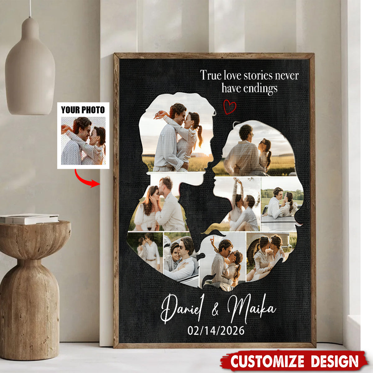 Personalized Couples Canvas Poster - Gift For Husband Wife, Couples