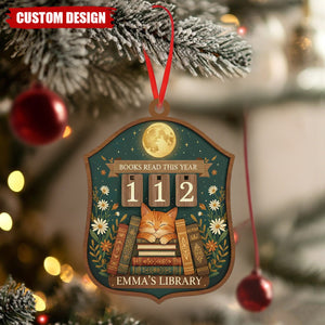Personalized Reading Christmas Ornament, Gift for Book Lovers and Readers