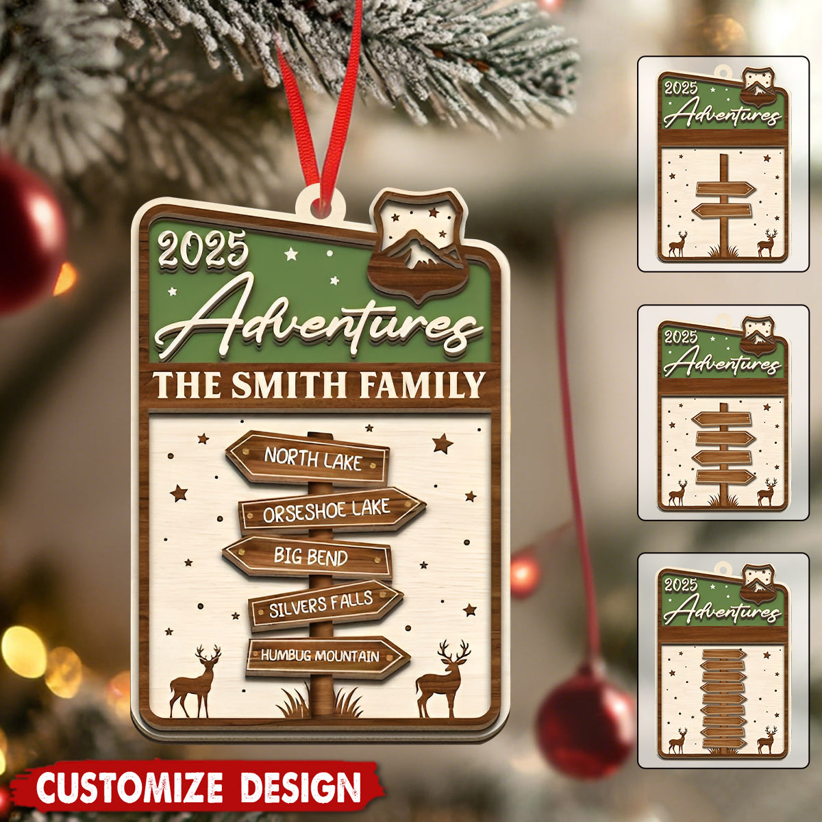 Personalized Family Adventure Christmas Ornament - Gift For Traveler