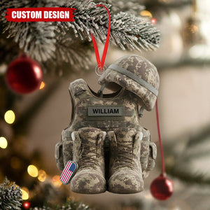 Personalized Military Christmas ornament