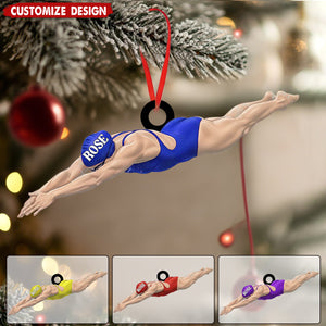 Personalized Swimmer Acrylic Ornament - Swimming Lovers Gift