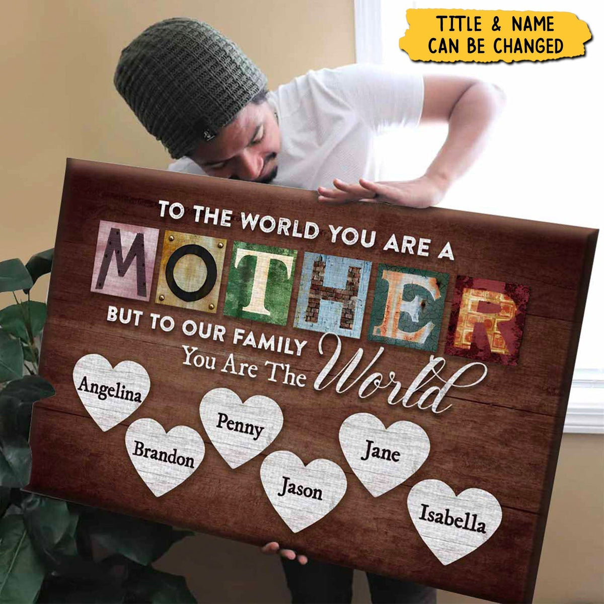 Mother/Grandma You Are The World Personalized Poster, Gift For Mom, Grandma