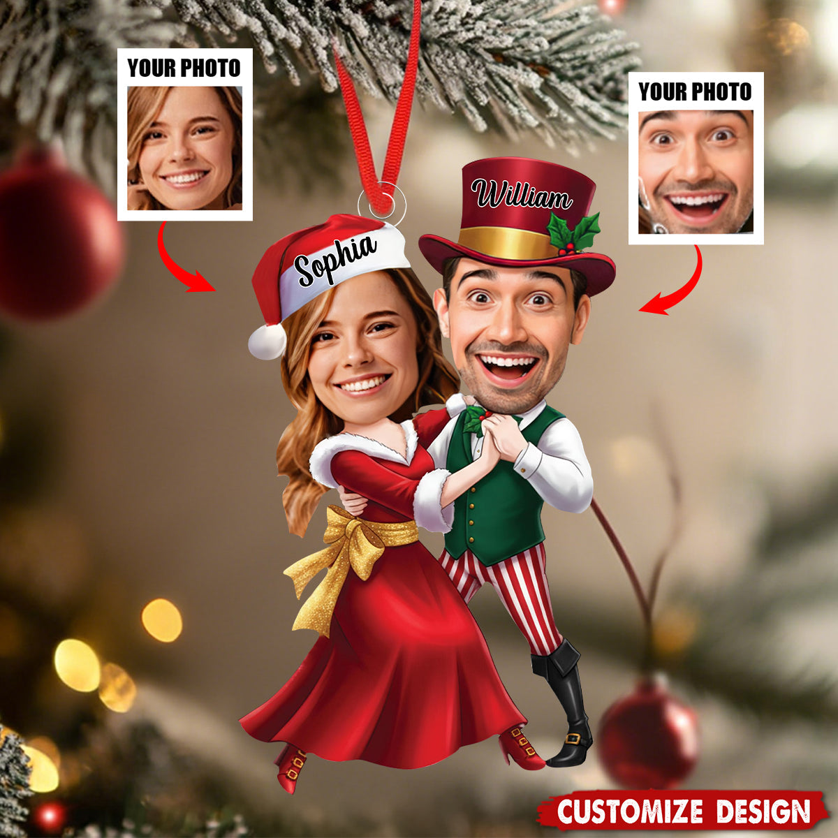 Personalized Dancing Ornament - Gift For Couple
