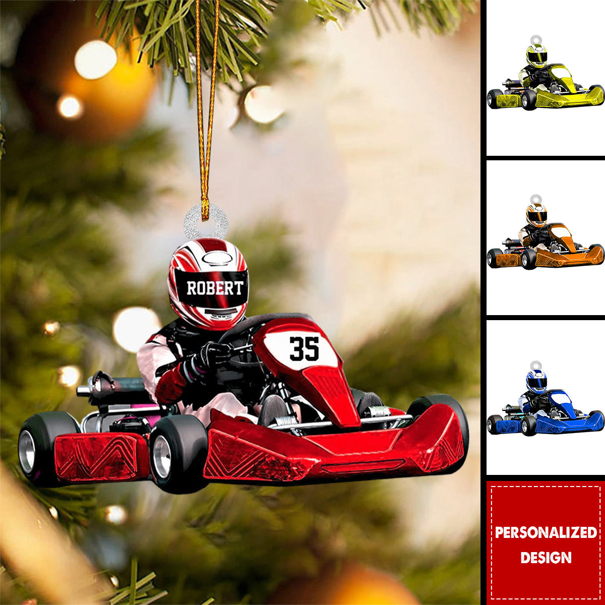 Personalized Race Car Ornament-Gift For Race Car Lovers