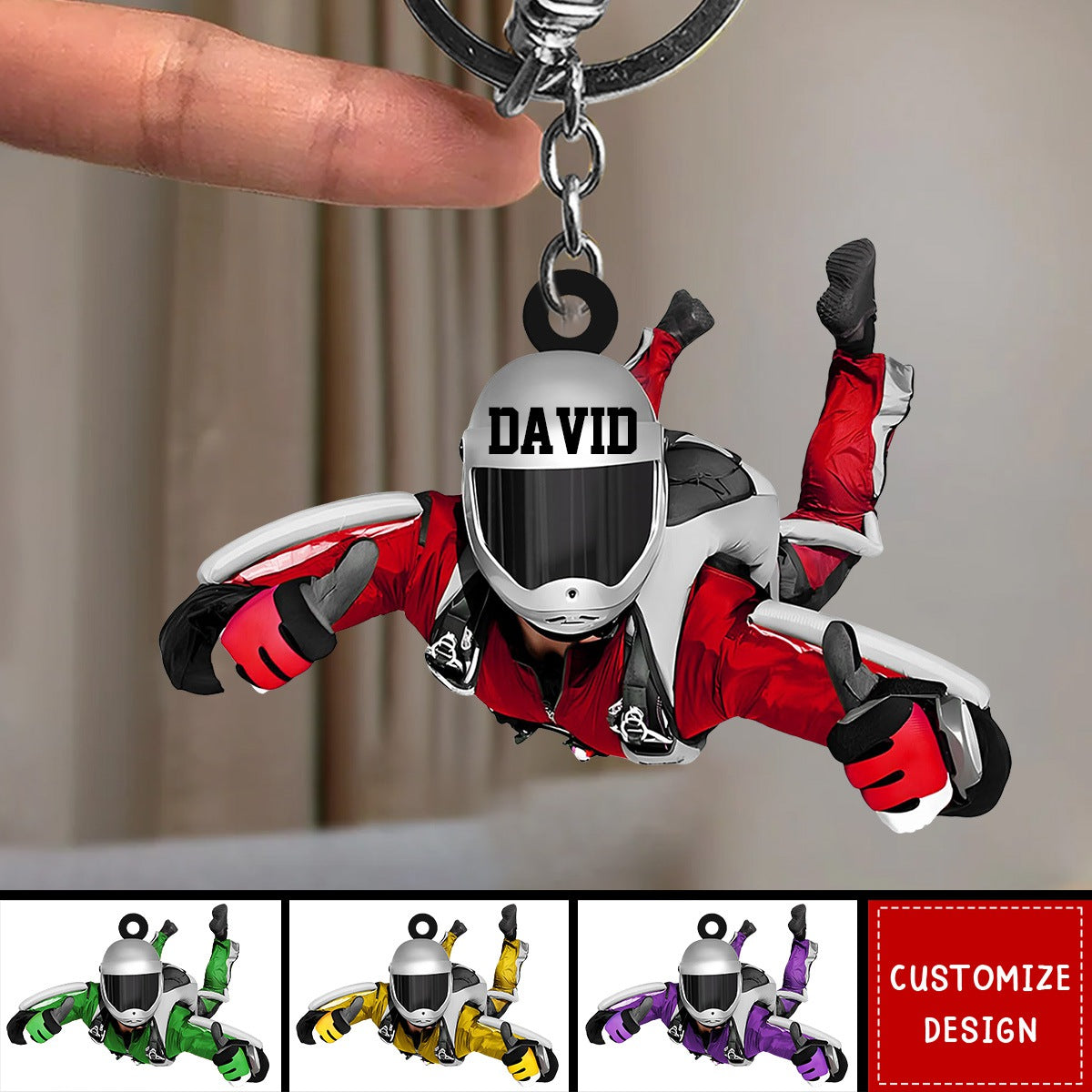 Personalized Skydiving Keychain, Gift For Skydiving Lovers - New Release