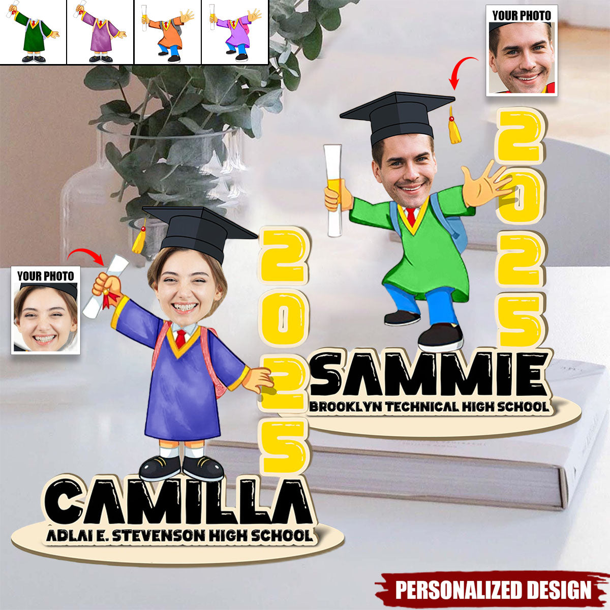 Personalized Class of 2025 Grad Name Wooden Sign-Senior Keepsake