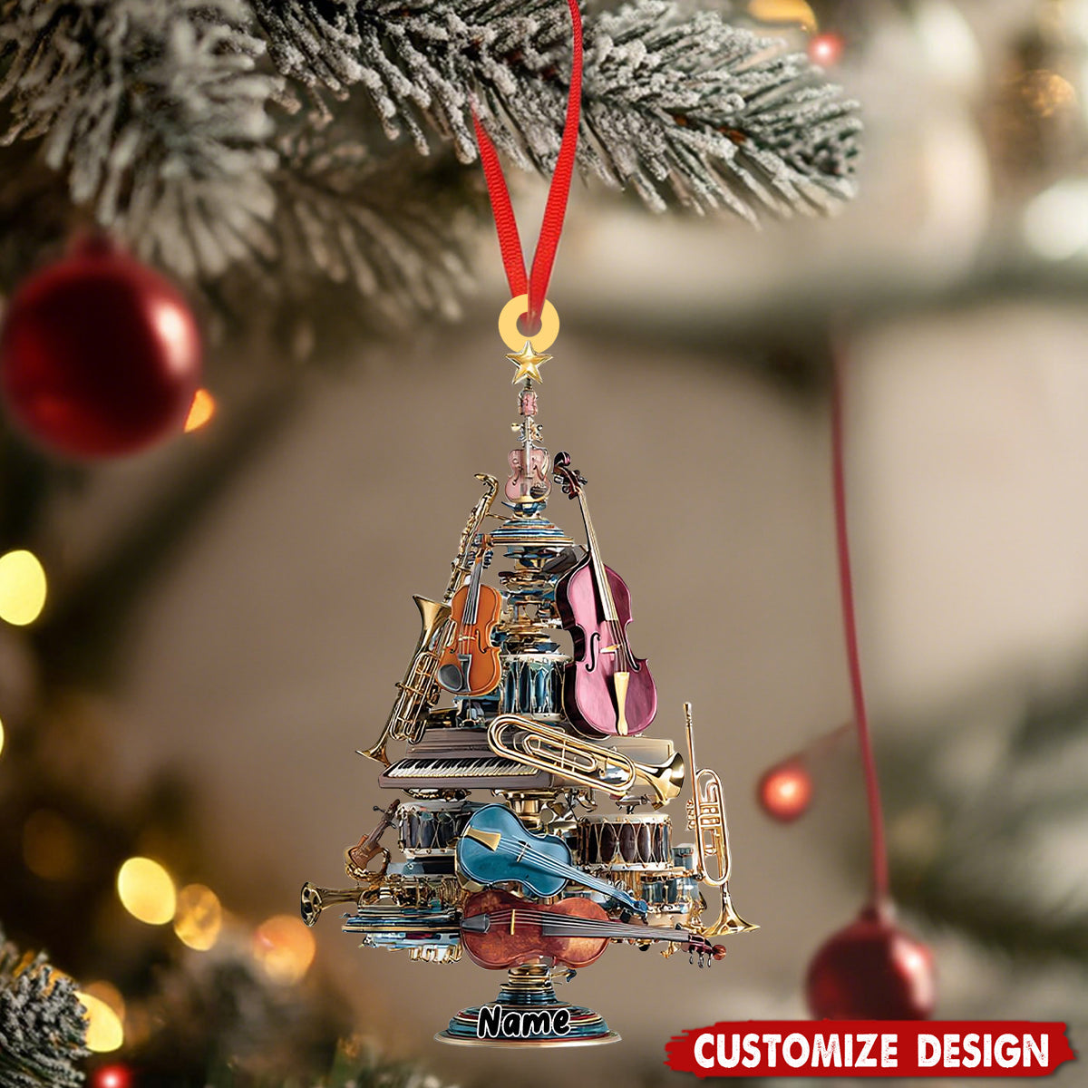 Personalized Musical Instrument Christmas Ornament - Gift For Music Lover